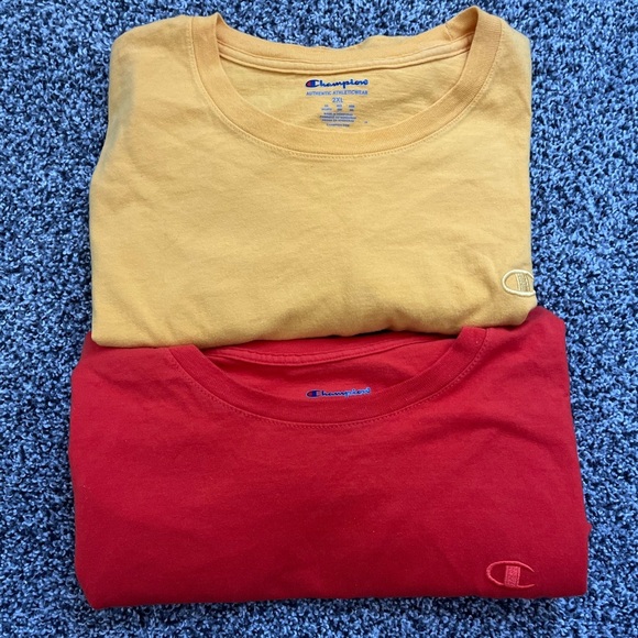 Champion Men’s 2XL Classic T-Shirt Lot Of 2 Cotton Embroidered Logo Tee Casual - Picture 1 of 9